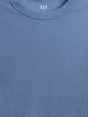 Gap Blue Waffle Knit Crew Neck T-Shirt - Image 5 of 5
