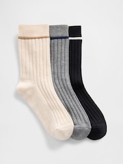 Gap Multi Rib Crew Socks 3 Pack - Image 1 of 1