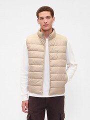Gap Cream Relaxed ColdControl Puffer Vest - Image 1 of 4