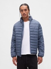 Gap Blue Relaxed Cold Control Puffer Jacket - Image 1 of 4