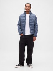Gap Blue Relaxed Cold Control Puffer Jacket - Image 3 of 4