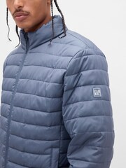 Gap Blue Relaxed Cold Control Puffer Jacket - Image 4 of 4