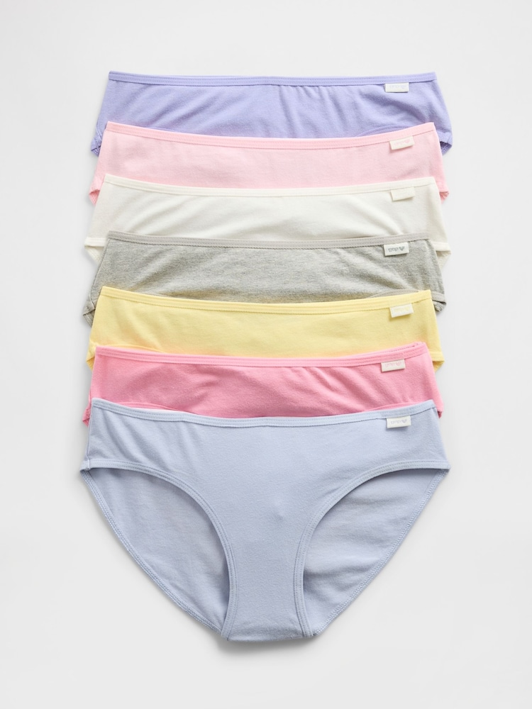 Gap Multi Pastel Days-of-the-Week Bikini Briefs 7-Pack - Image 1 of 3