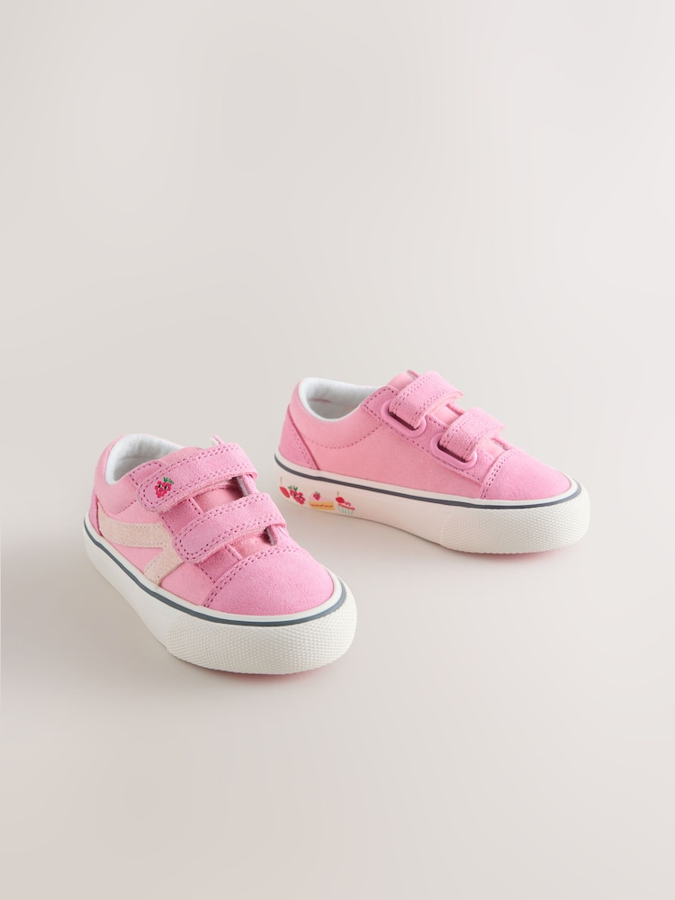 Pink/White Standard Fit (F) Touch Fastening Trainers - Image 1 of 9 Pink/White Standard Fit (F) Touch Fastening Trainers - Image 1 of 9