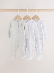 Grey Elephant Baby Sleepsuits 3 Pack (0-2yrs) - Image 1 of 12