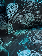 2 Pack Blue Navy Football/Gamer Duvet Cover and Pillowcases Set - Image 7 of 10