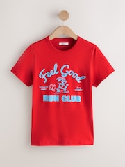 Red/Blue 'Feel Good' Graphic Essential Pure Cotton Short Sleeve Crew Neck T-Shirt - Image 5 of 7