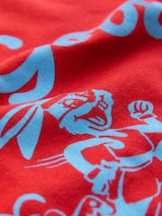 Red/Blue 'Feel Good' Graphic Essential Pure Cotton Short Sleeve Crew Neck T-Shirt - Image 7 of 7