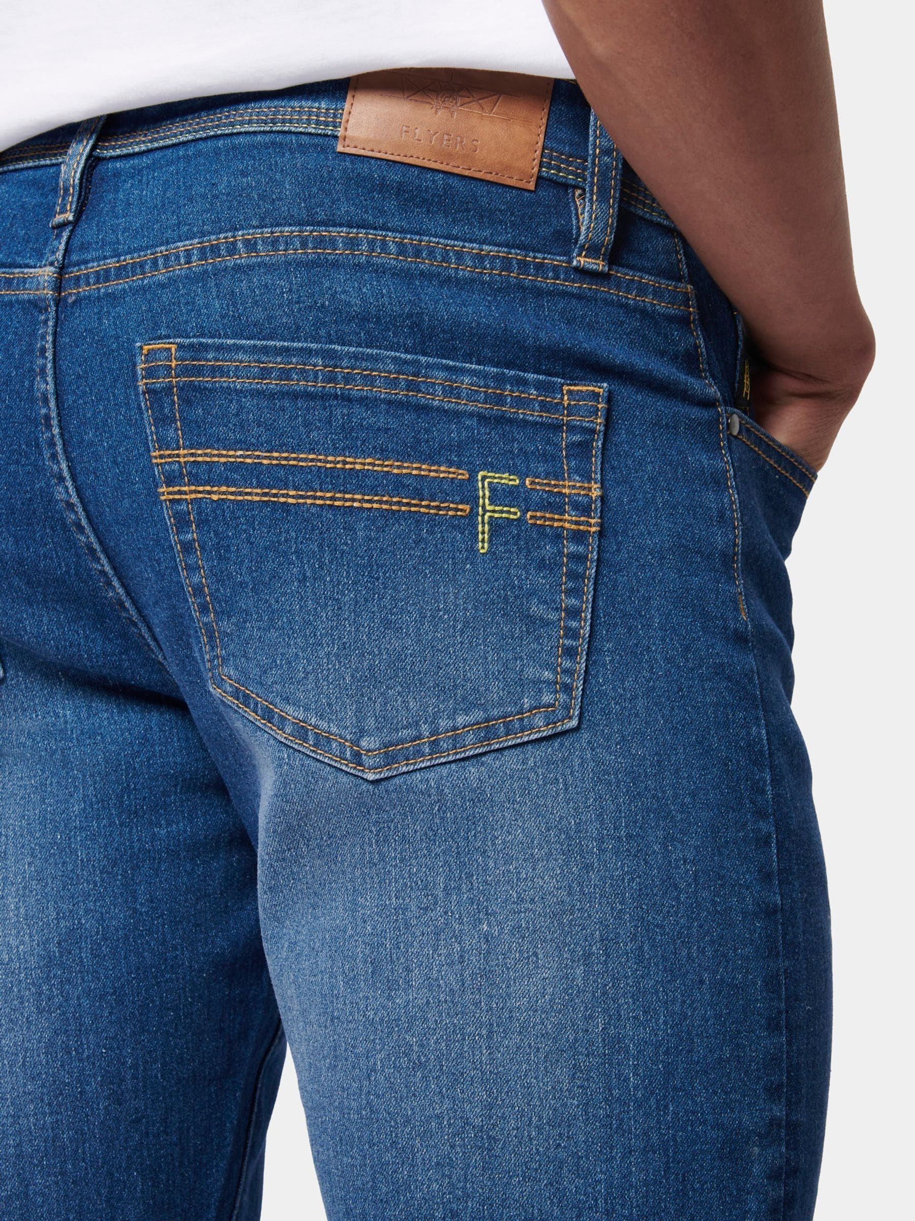 Buy Flyers Dark Blue Straight Fit Jeans from Next Netherlands