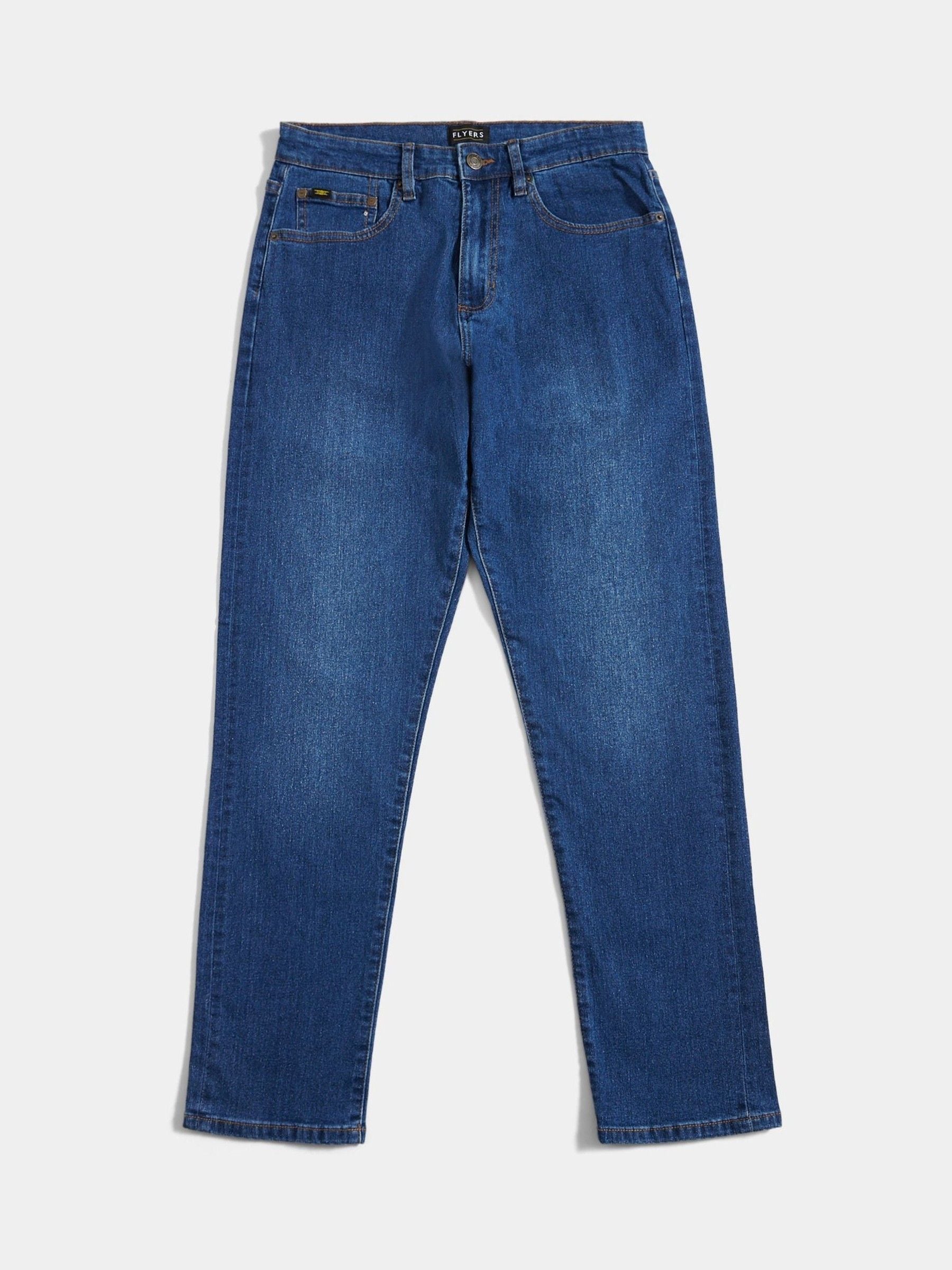 Buy Flyers Dark Blue Straight Fit Jeans from Next Netherlands