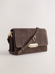 Chocolate Brown Leather Cross Body Bag - Image 1 of 5