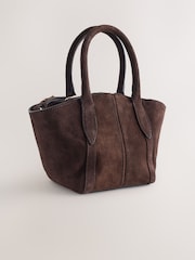 بني - Suede Flower Charm Cross-Body Bag - صورة 5 من 8