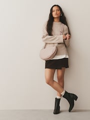 Mink Brown Leather Sling Cross-Body Bag - Image 3 of 9