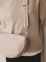 Mink Brown Leather Sling Cross-Body Bag - Image 4 of 9