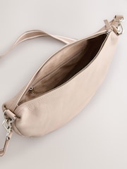 Mink Brown Leather Sling Cross-Body Bag - Image 7 of 9