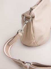 Mink Brown Leather Sling Cross-Body Bag - Image 8 of 9