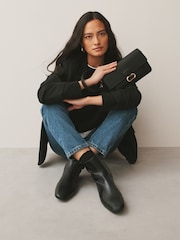 Black Hardware Cross-Body Bag - Image 2 of 8