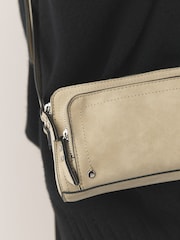 Stone Double Zip Cross-Body Faux Suede Bag - Image 3 of 8