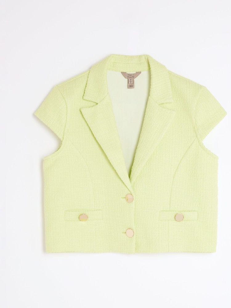 River Island Green Petite Boucle Jacket - Image 4 of 4