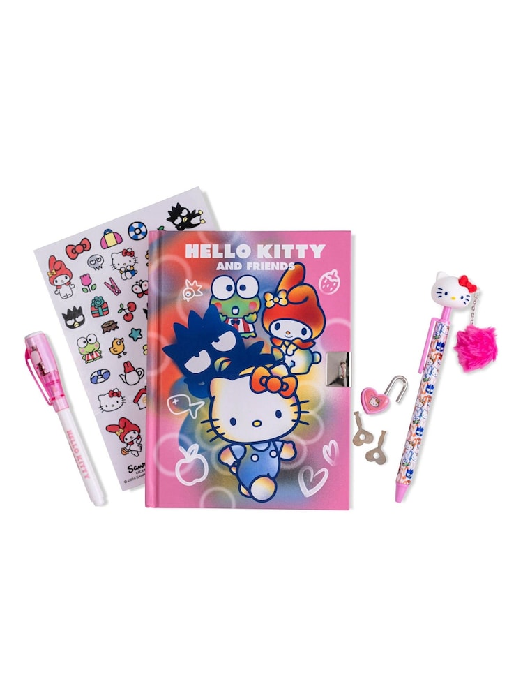Peers Hardy Pink Hello Kitty Secret Diary With Magic Ink Pen + Topper Pen Stationery Set - Image 1 of 4