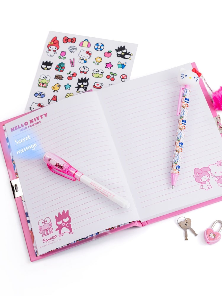 Peers Hardy Pink Hello Kitty Secret Diary With Magic Ink Pen + Topper Pen Stationery Set - Image 2 of 4 Peers Hardy Pink Hello Kitty Secret Diary With Magic Ink Pen + Topper Pen Stationery Set - Image 2 of 4