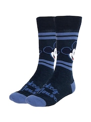 Peers Hardy Mickey Print Black Socks 3 Pack - Image 2 of 6
