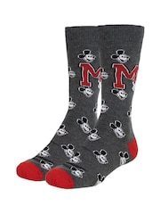 Peers Hardy Mickey Print Black Socks 3 Pack - Image 3 of 6