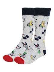 Peers Hardy Mickey Print Black Socks 3 Pack - Image 4 of 6