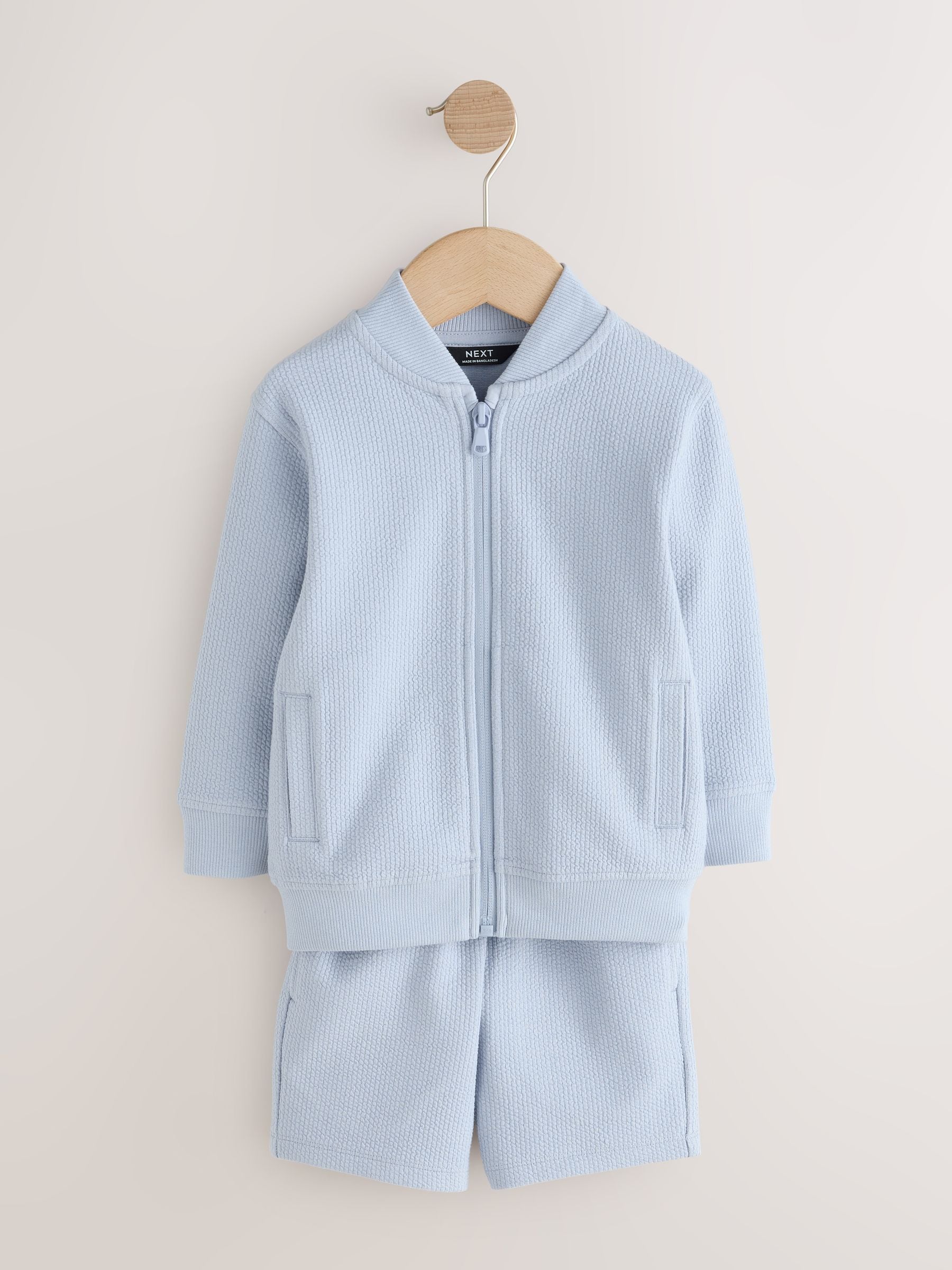 Buy Blue Jersey Bomber and Shorts Set (3mths-7yrs) from the Next