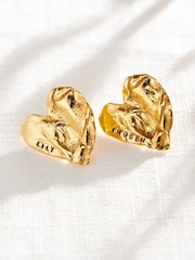 Personalised Fortune Heart Charm Earrings by Posh Totty Designs - Image 1 of 3
