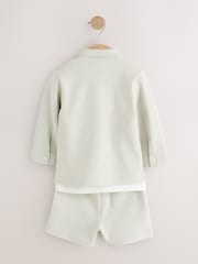 Light Grey Jersey Shirt T-Shirt and Shorts Set (3mths-7yrs) - Image 2 of 11