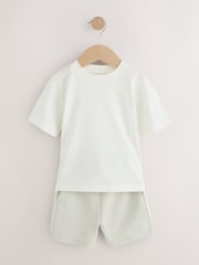 Light Grey Jersey Shirt T-Shirt and Shorts Set (3mths-7yrs) - Image 3 of 11
