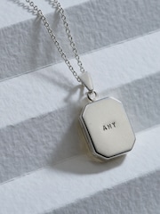 Personalised Rectangle Locket Necklace by Posh Totty Designs - Image 1 of 5