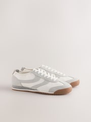 Neutral Low Profile Lace Up Trainers - Image 2 of 5