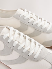 Neutral Low Profile Lace Up Trainers - Image 4 of 5