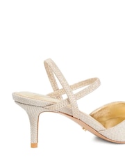 Dune London Gold Classical Elasticated Open Court Heels - Image 6 of 6