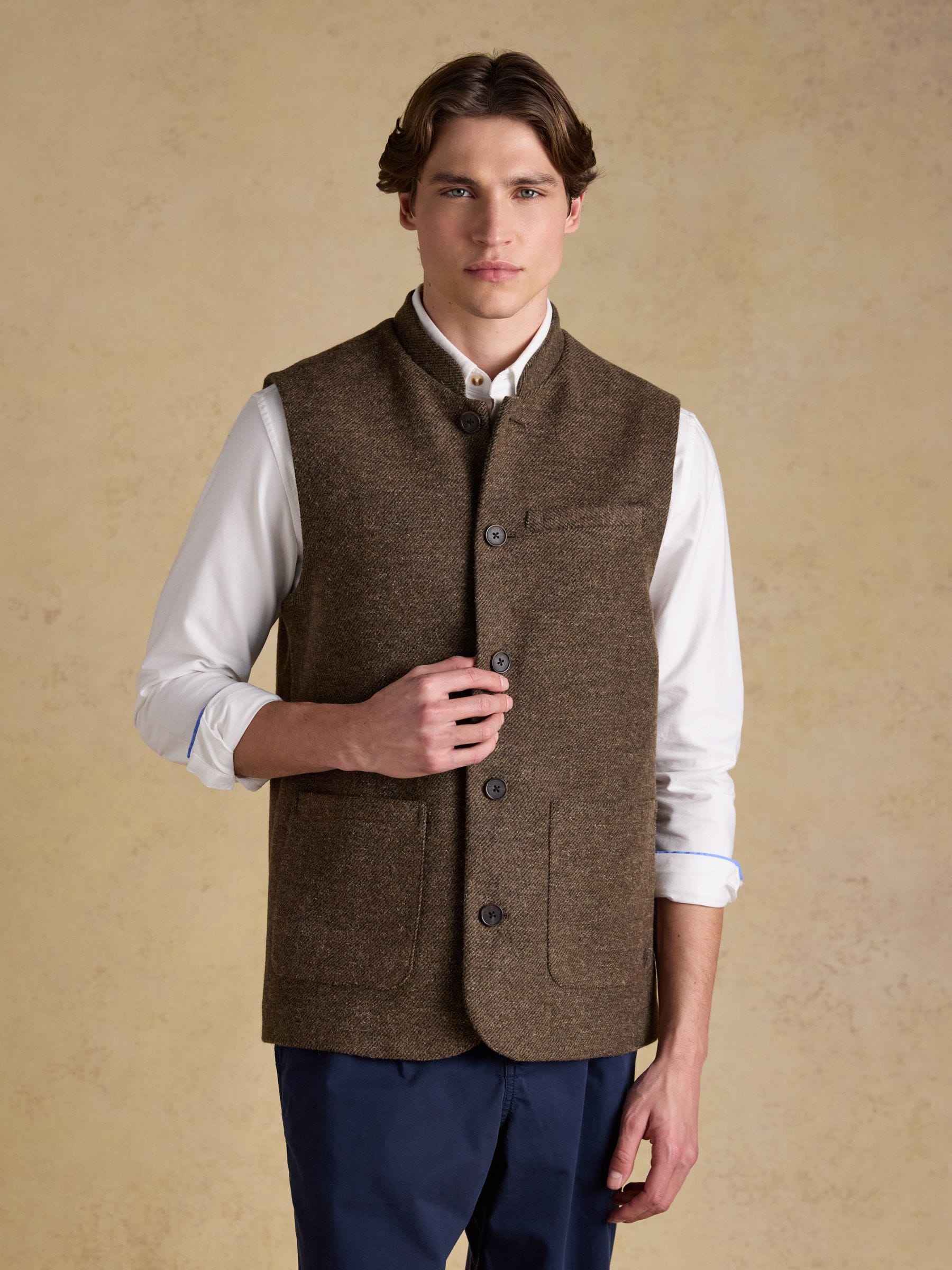 Buy Joules Brown Tweed Gilet from the Next UK online shop