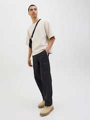 JACK & JONES Black Karl Loose Fit Tech Cargo Trousers - Image 3 of 5