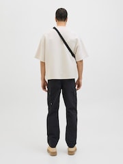 JACK & JONES Black Karl Loose Fit Tech Cargo Trousers - Image 4 of 5