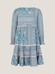 Monsoon Blue Paisley Lace Tiered Dress - Image 3 of 4