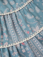 Monsoon Blue Paisley Lace Tiered Dress - Image 4 of 4