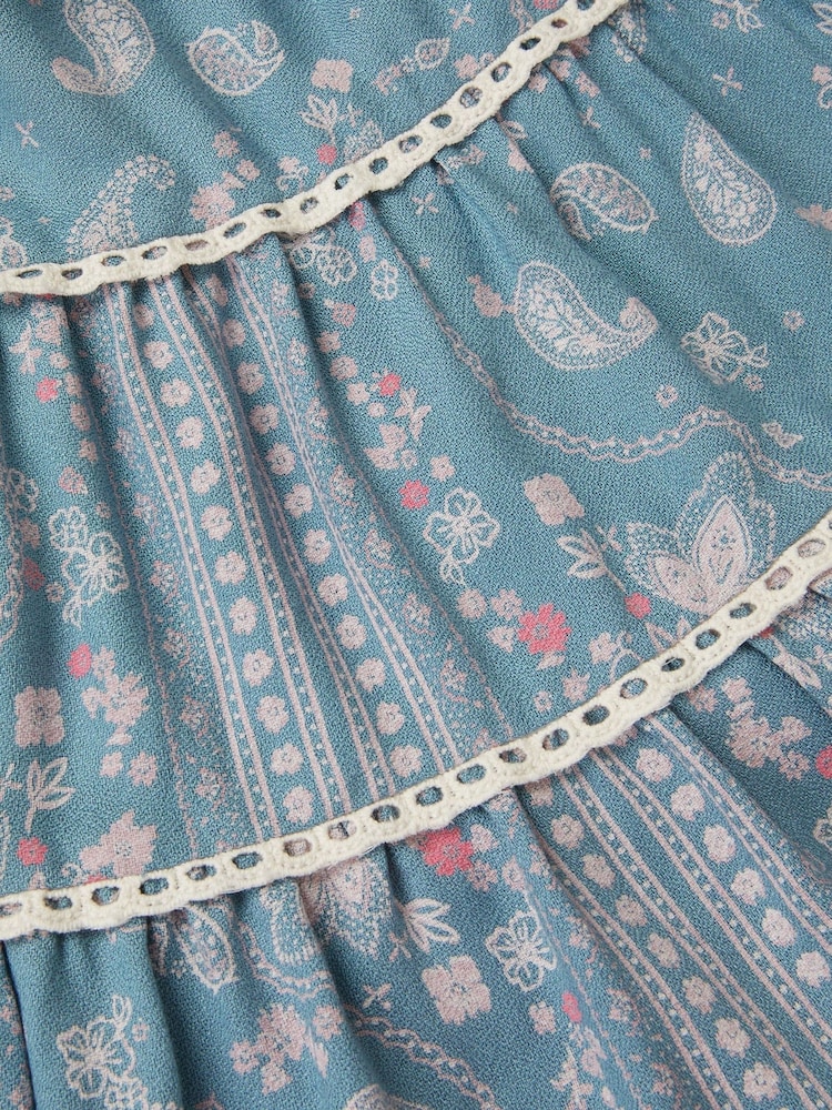 Monsoon Blue Paisley Lace Tiered Dress - Image 4 of 4