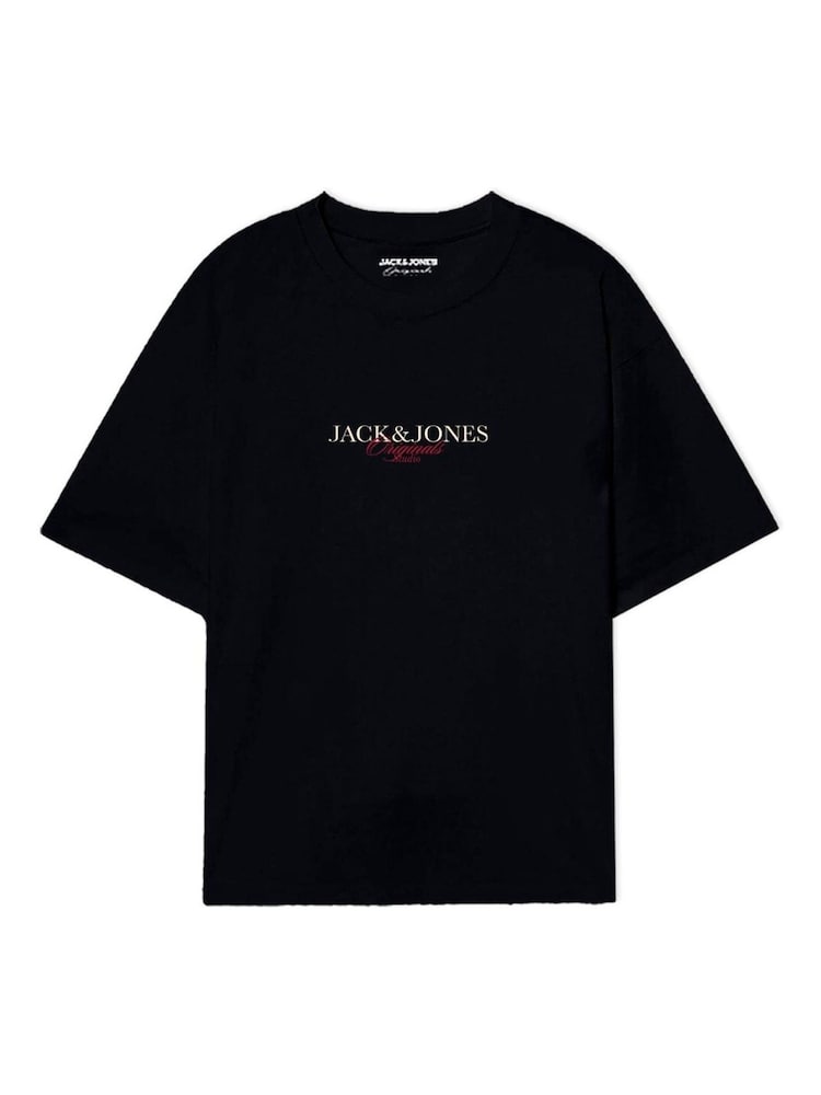 JACK & JONES Black 3 Pack Logo Short Sleeve T-Shirts - Image 2 of 4