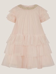 Monsoon Pink Baby Alexandra Embellished Swing Dress - Image 1 of 1