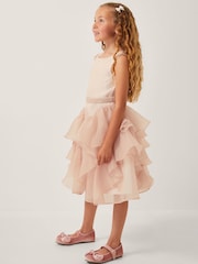 Monsoon Pink Joanie Organza Ruffle Party Dress - Image 1 of 3