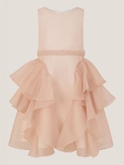 Monsoon Pink Joanie Organza Ruffle Party Dress - Image 2 of 3