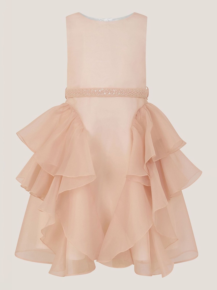Monsoon Pink Joanie Organza Ruffle Party Dress - Image 2 of 3