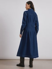 Albaray Blue Denim Fitted Midi Dress - Image 2 of 4