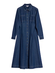 Albaray Blue Denim Fitted Midi Dress - Image 4 of 4