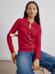 Albaray Red Button Through Polo Top - Image 1 of 5